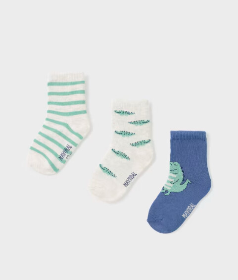 Mayoral Infant 3pk Gator Socks- Indigo