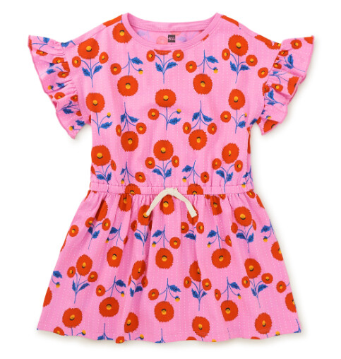 Tea Poppy Tie Waist Dress- Lavender
