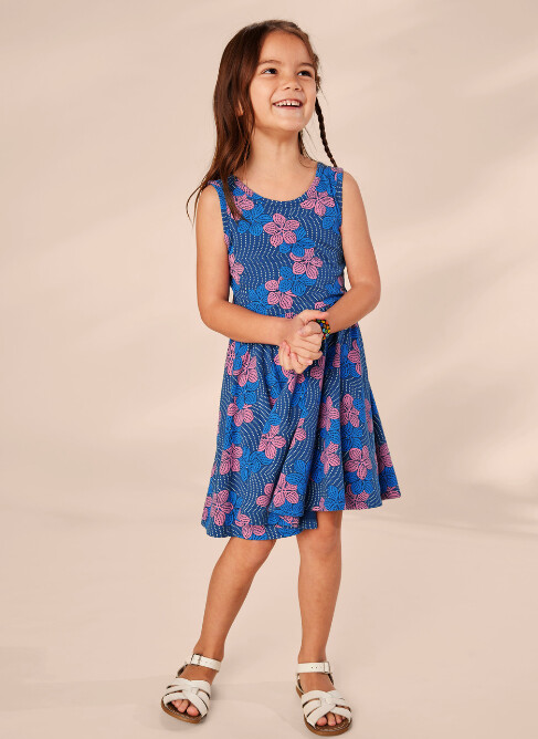 Tea Plumeria Sundress- Blue