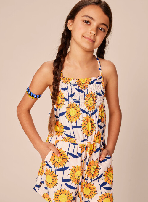Tea Sunflower Romper- Pink