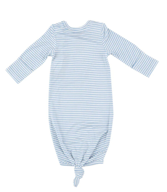 Angel Dear Knotted Gown- Light Blue Stripe