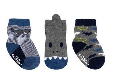 Robeez Infant Boys 3pk Socks- Sharks