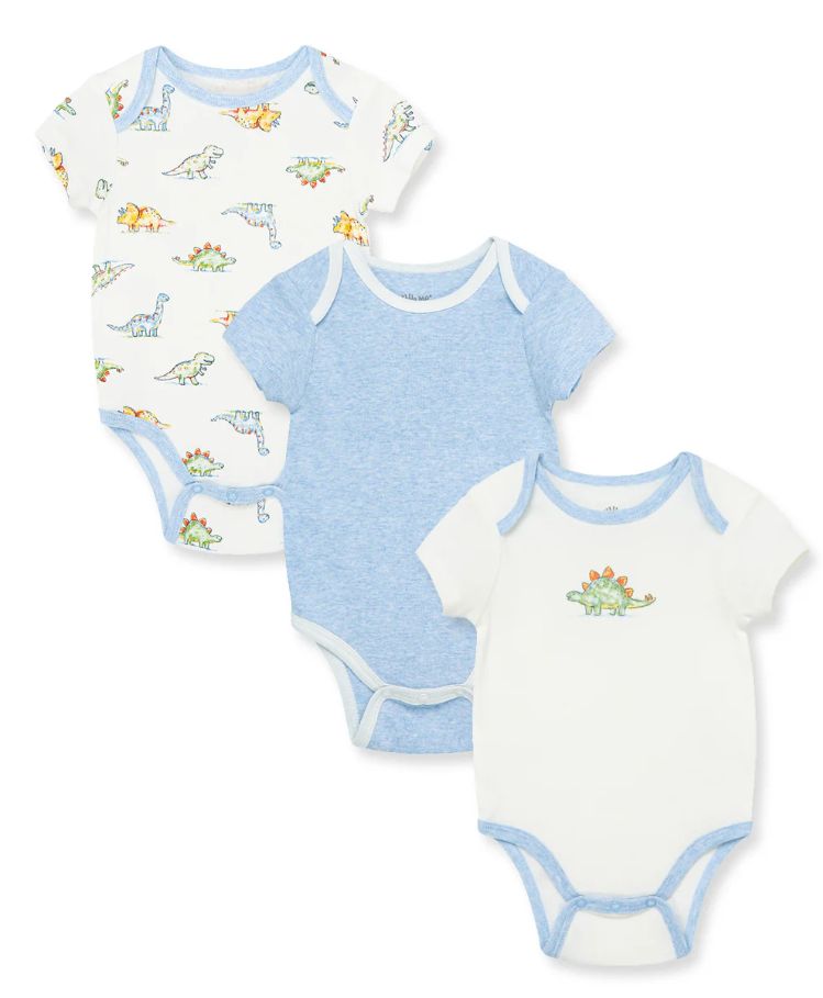 Little Me 3pk dino-mite bodysuits