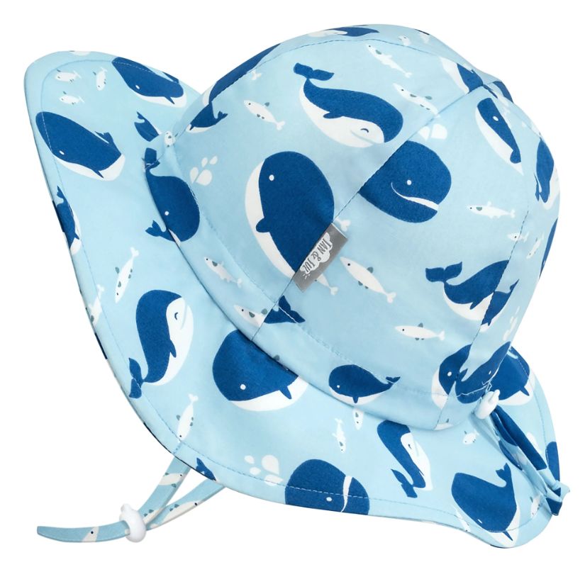 Jan &amp; Jul- Infant Cotton Floppy Hat- Blue Whale