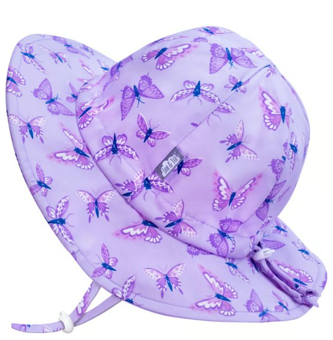 Jan &amp; Jul- Cotton Floppy Hat- Lavender Butterfly