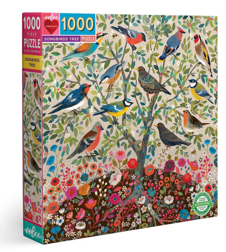 eeBoo 1000 Piece Jigsaw Puzzle- Songbirds Tree