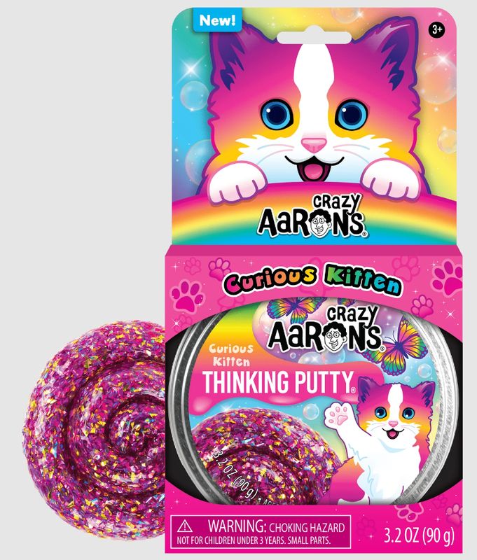 Crazy Aarons 4&quot; Putty Tin- Curious Kitten