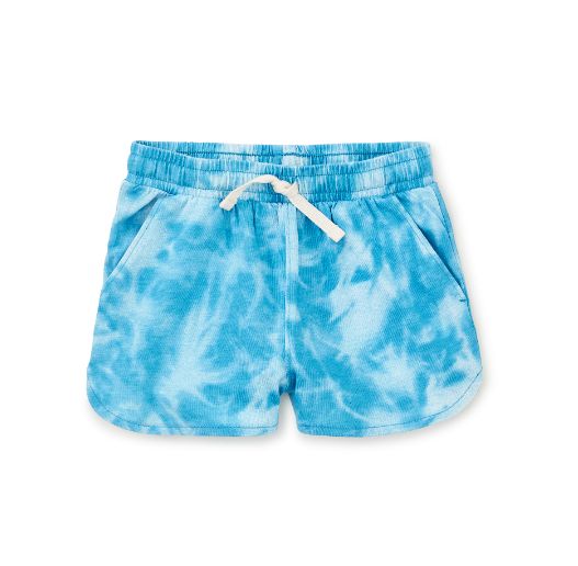 Tea tie dye print short- turqoise