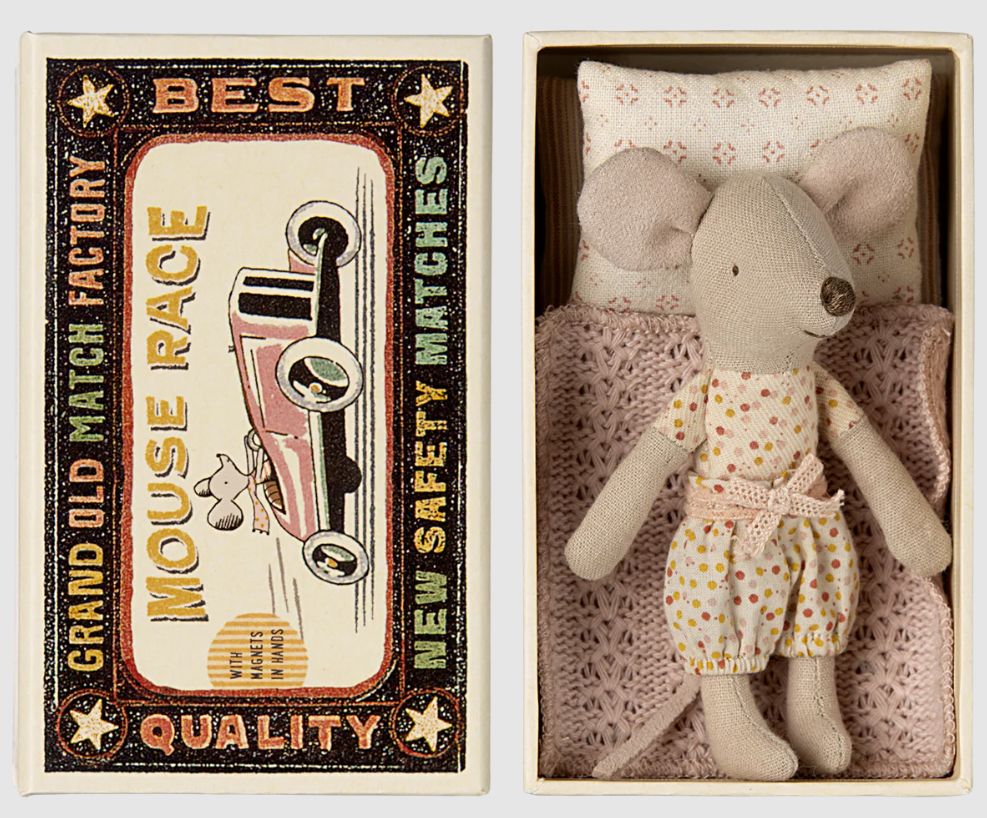 Maileg Little Sister Mouse in a Matchbox
