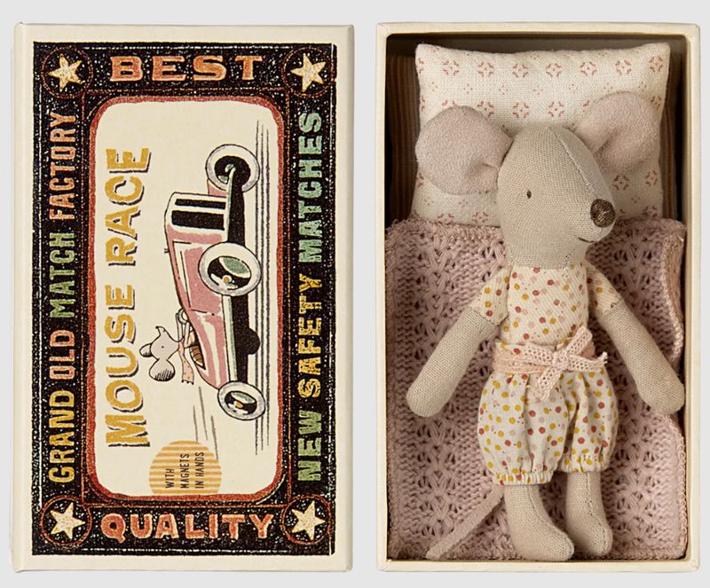 Maileg Little Sister Mouse in a Matchbox