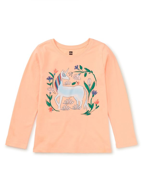 Tea Unicorn Garden Tee- Salmon