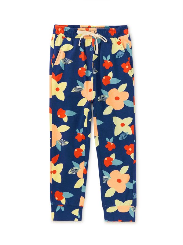 Tea Floral Print Jogger- Blue