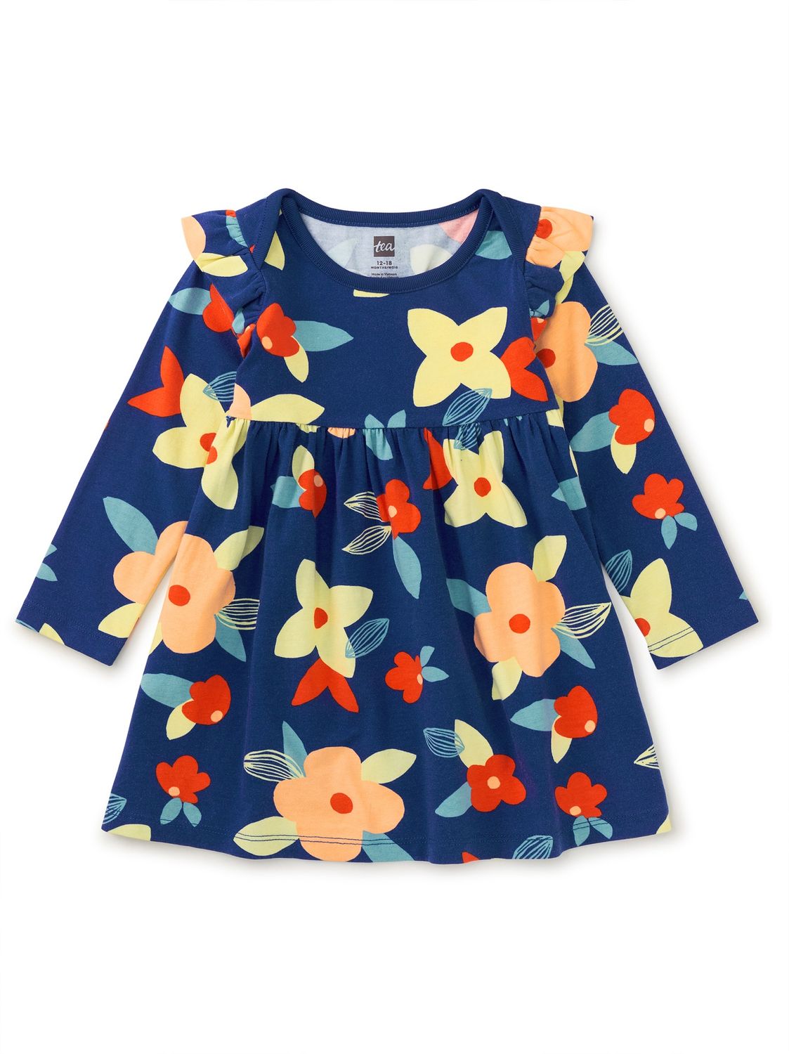 Tea Floral Mini Baby Dress- Blue
