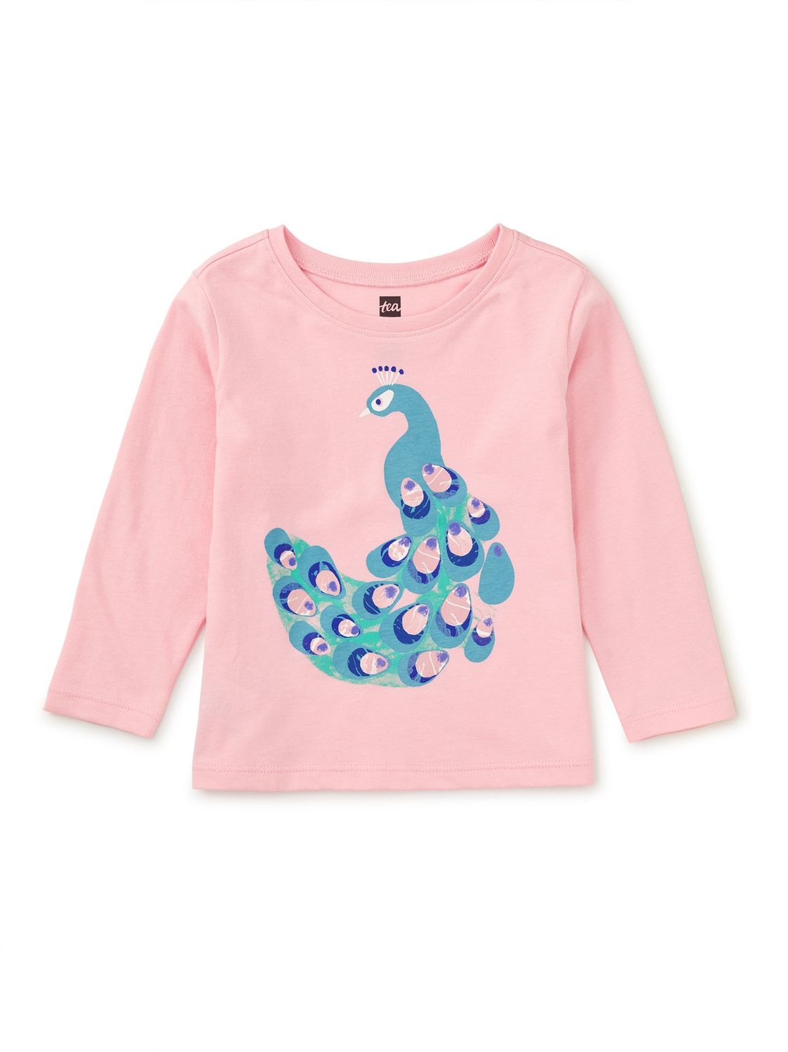Tea Infant Peacock Graphic Tee- Pink
