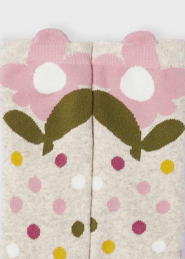 Mayoral Flower No-Slip Socks- Rose