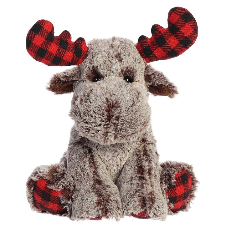 Aurora 9&quot; Buffalo Plaid Moose