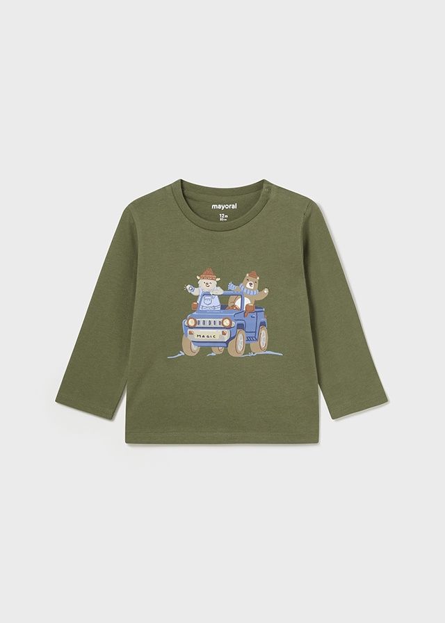 Mayoral Infant Long Sleeve Jeep Tee- Forest