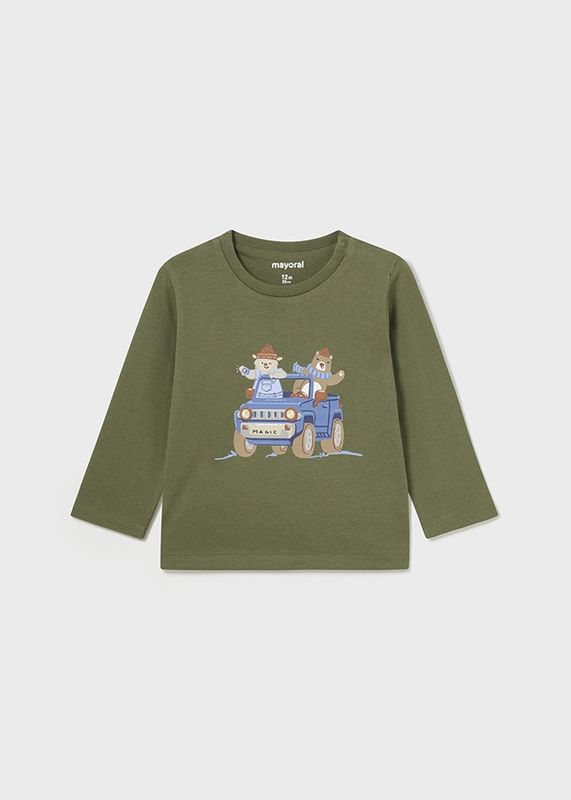 Mayoral Infant Long Sleeve Jeep Tee- Forest