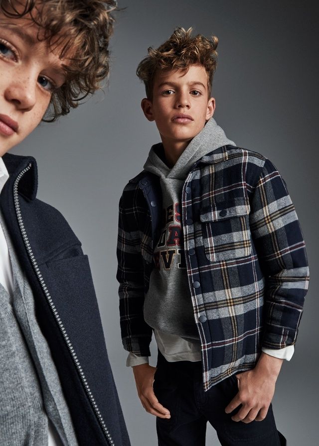 Mayoral Plaid Reversible Shirt- Navy