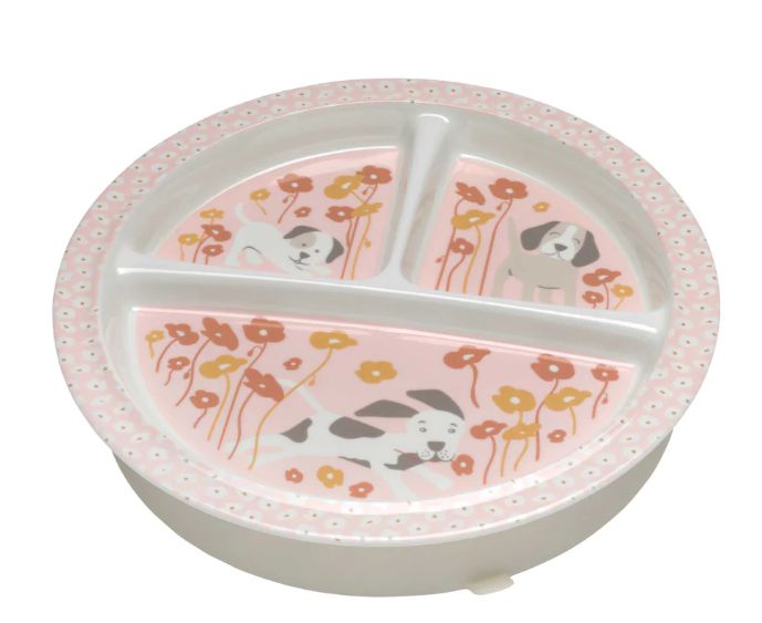 Sugarbooger Divided Suction Plate- Puppies &amp; Poppies