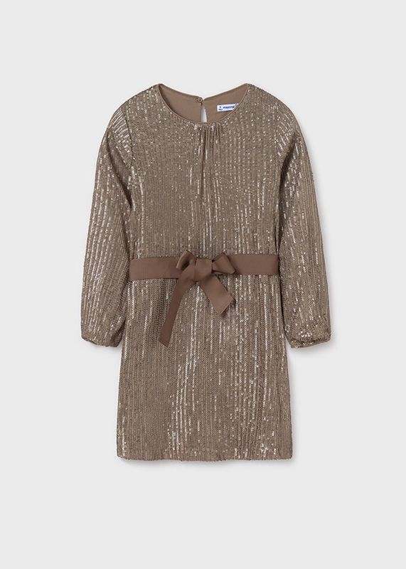 Mayoral Sequins Dress- Mocha