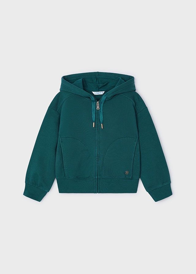 Mayoral Fleece Zip Hoodie- Forest Green