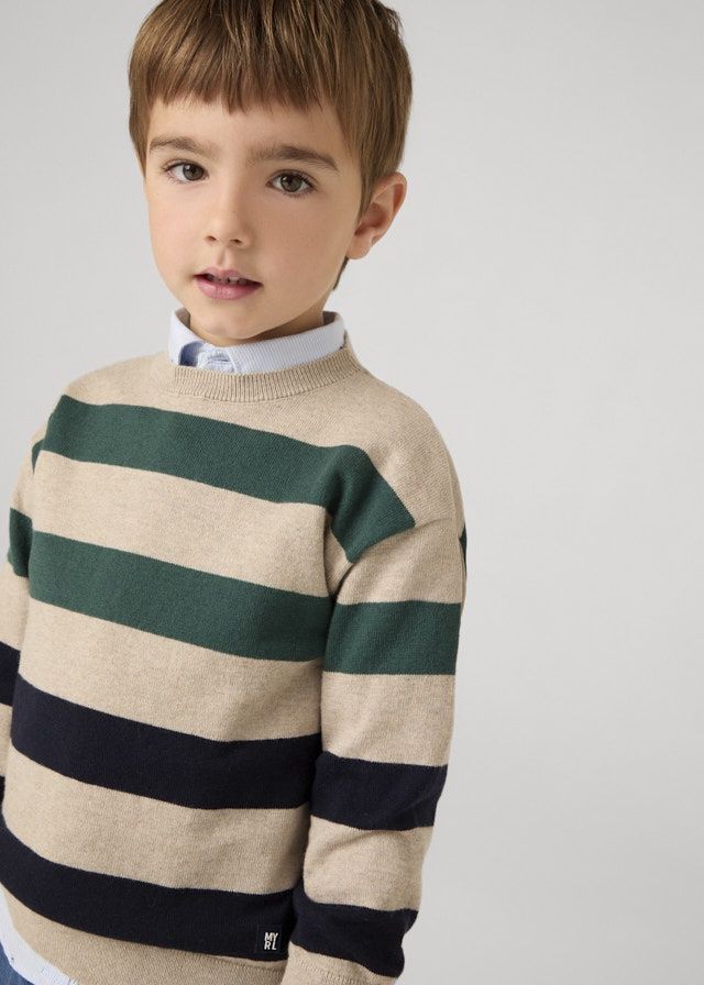 Mayoral Striped Sweater- Beige