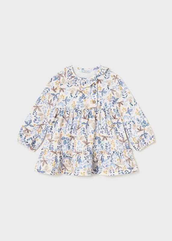 Mayoral Infant Ruffle Dress- Blue Floral