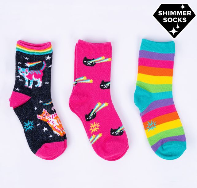Sock It To Me 3pk Space Cats Socks