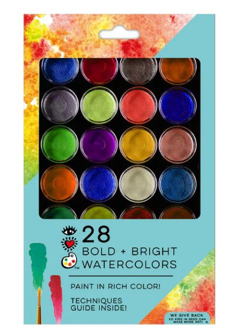 Bright Stripes Bold Bright Watercolor- 28 pack