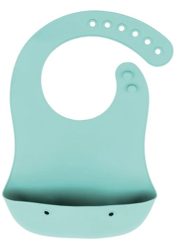 Bazzle Baby Roll-Up Silicone Bib- Mint