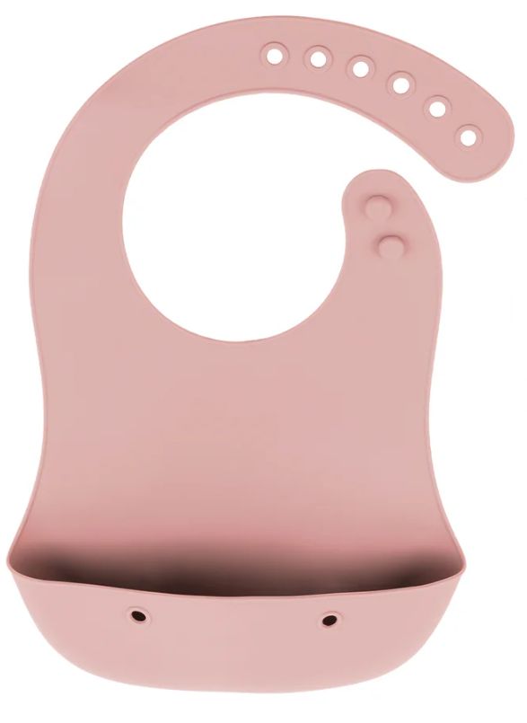 Bazzle Baby Roll-Up Silicone Bib- Pink