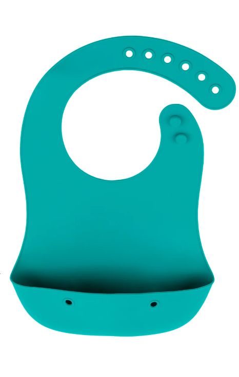 Bazzle Baby Roll-Up Silicone Bib- Teal