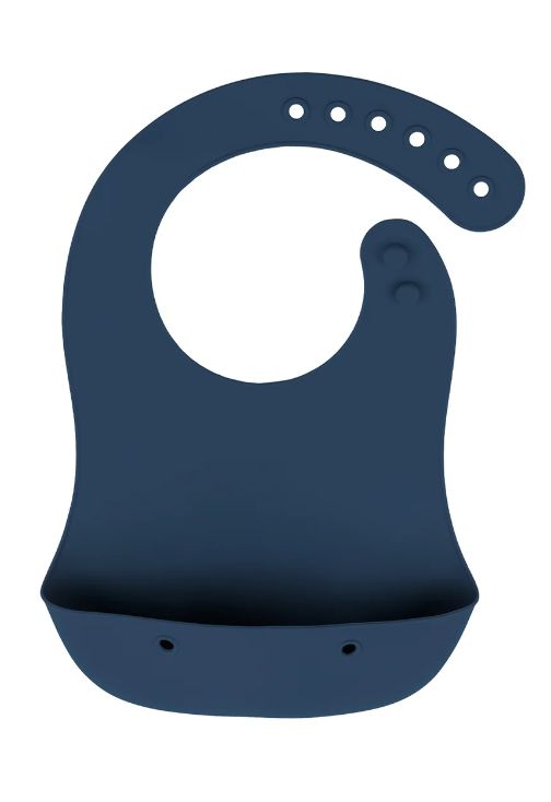 Bazzle Baby Roll-Up Silicone Bib- Navy