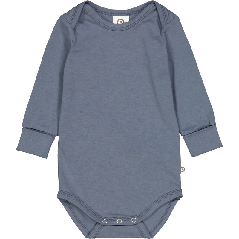 Musli cozy long sleeve solid bodysuit- Stormy Blue