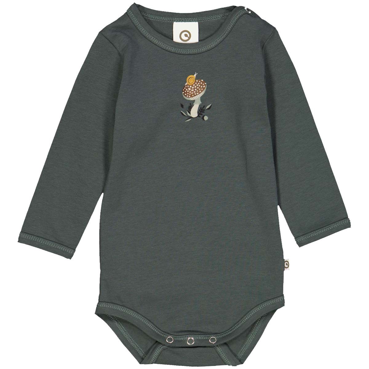 Musli snail long sleeve bodysuit- Forest Green