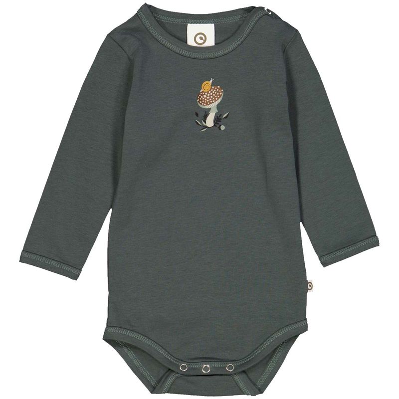 Musli snail long sleeve bodysuit- Forest Green