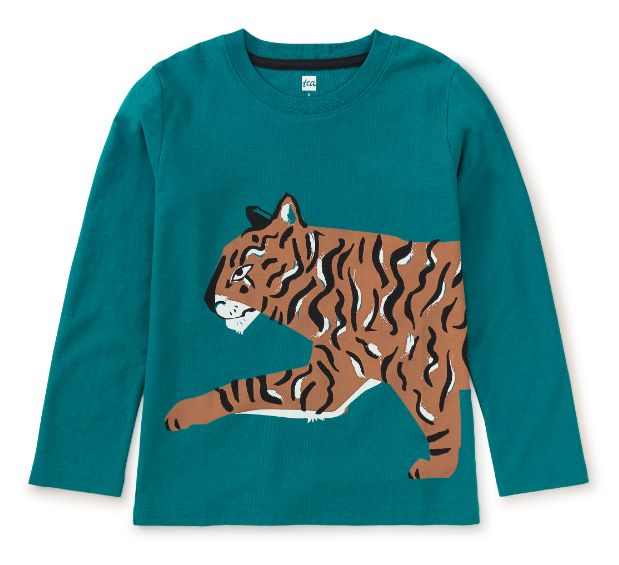 Tea Tiger Prowl Graphic Tee- Scuba