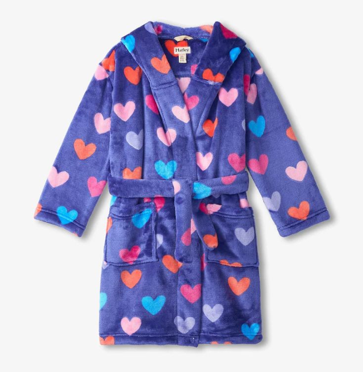 Hatley hearts fuzzy robe