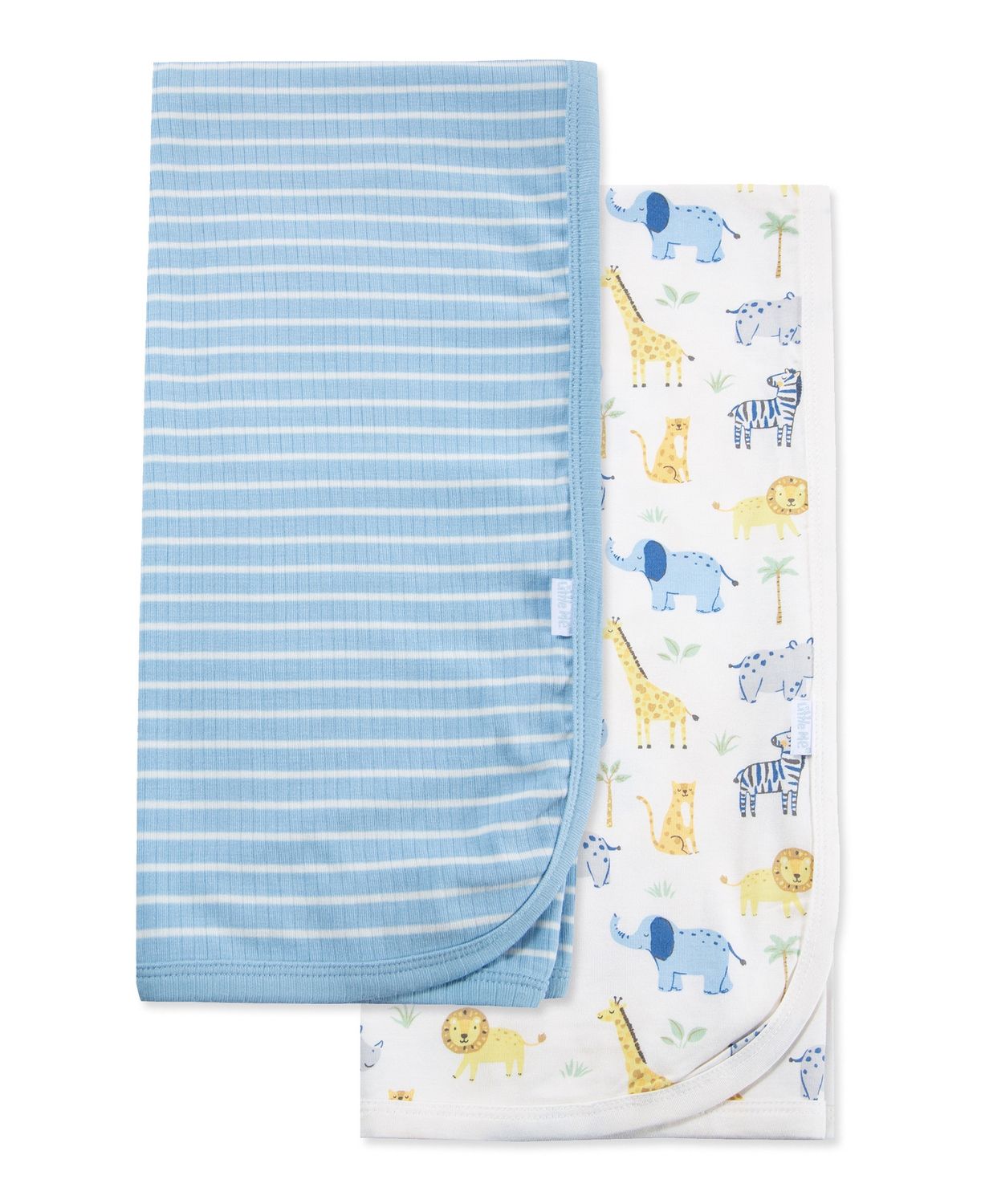 Little Me 2pk jungle blankets- blue