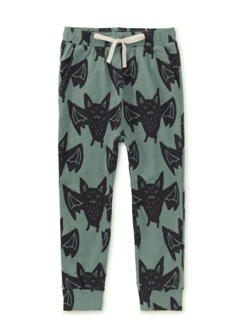 Tea Bat Print Jogger Pant- Grey