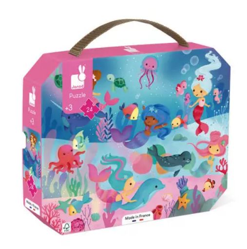 Janod 24pc Mermaid Puzzle In Case