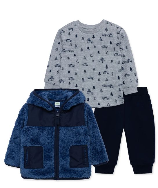 Little Me 3pc Sherpa Outfit- Blue