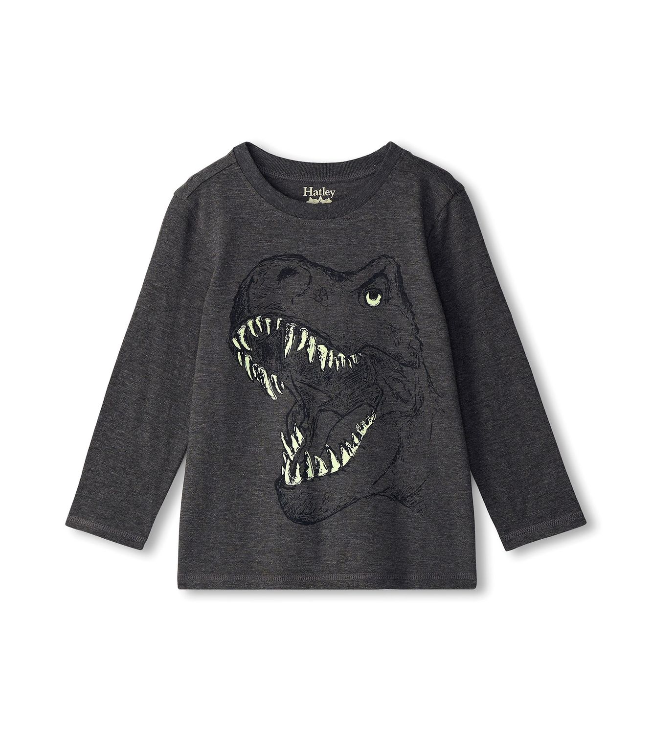 Hatley Glow in the Dark T-rex Big Bite Tee- charcoal