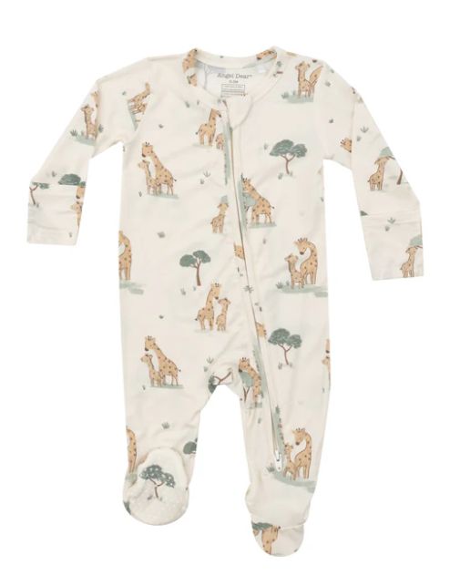 Angel Dear 2-Way Zip Footie- Tan Giraffe