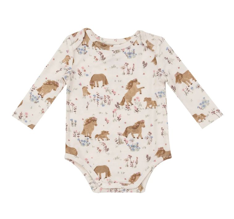 Angel Dear Ponies Bodysuit- Light Pink