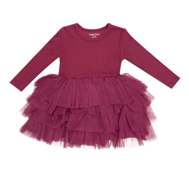 Angel Dear Layer Tulle Dress- Burgundy