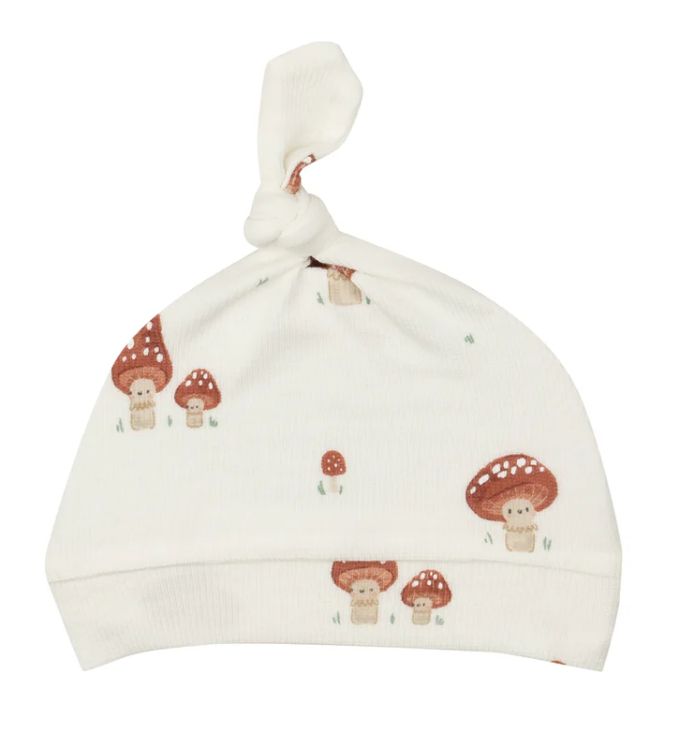 Angel Dear Knotted Hat- Mushroom Print