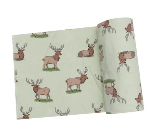 Angel Dear Swaddle Blanket- Light Green Elk