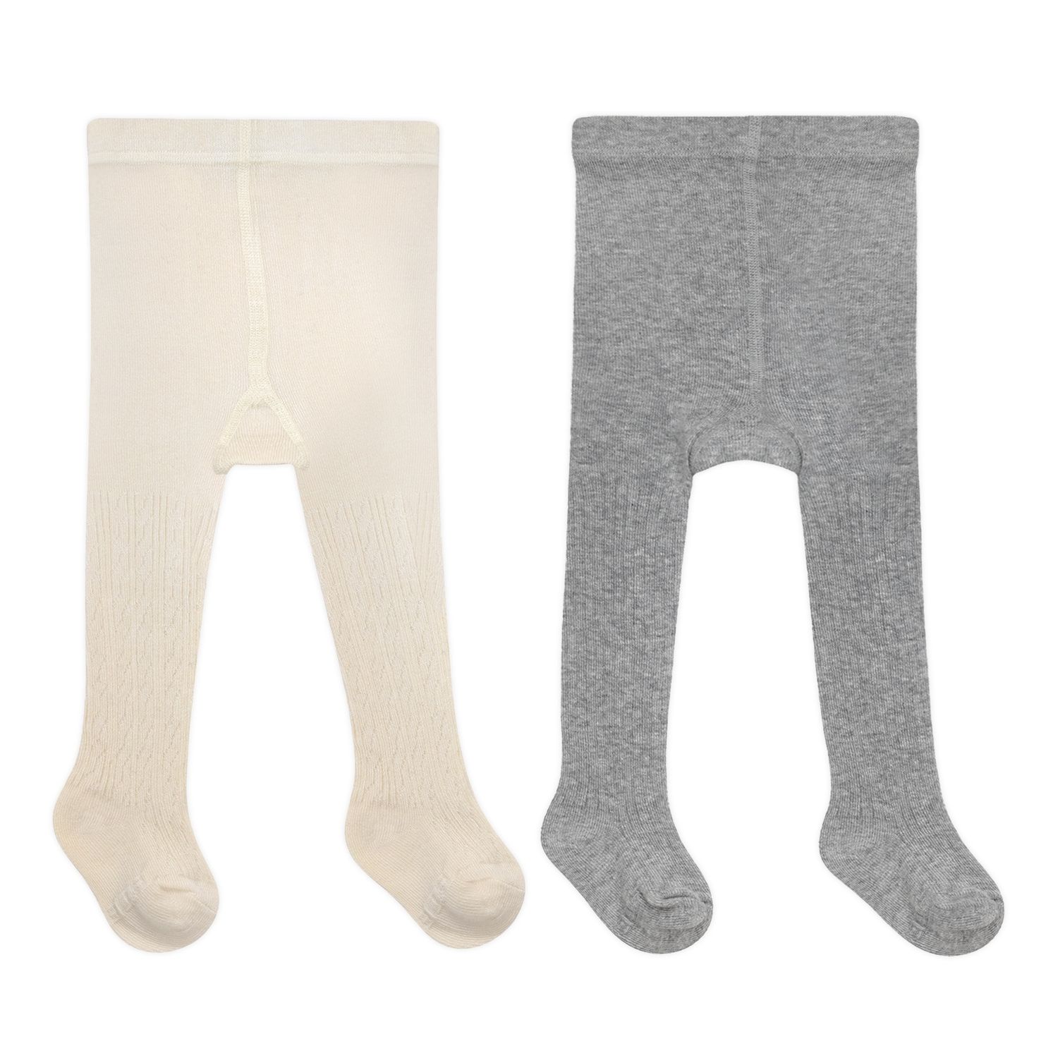 Robeez 2pk cable knt tights- grey &amp; ivory